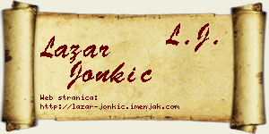 Lazar Jonkić vizit kartica